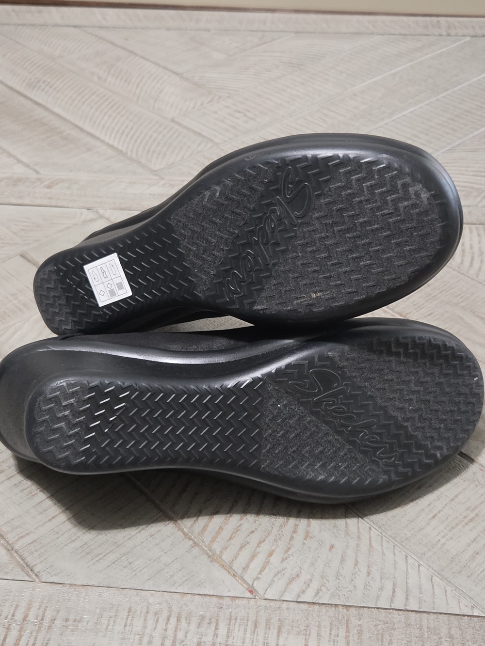 Skechers Black Women’s Slip-On Wedge Loafers with Buckle Accent - Picture 7 of 7